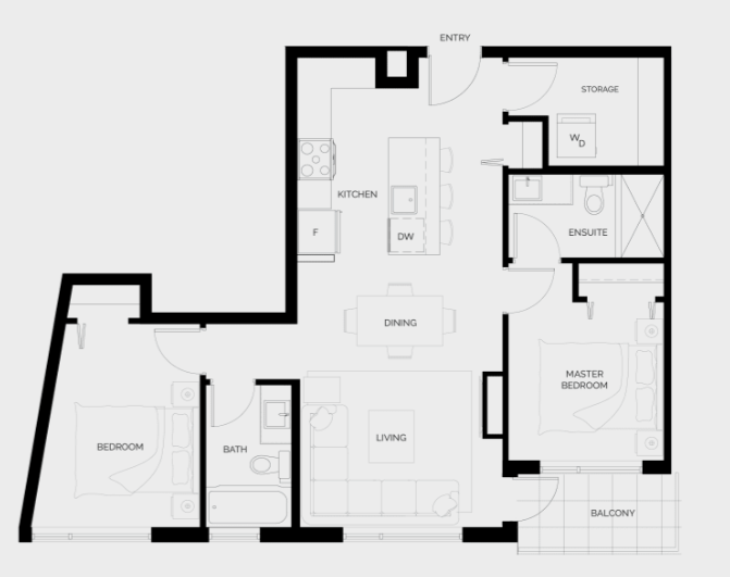 Floor plan layout diagram for 2C